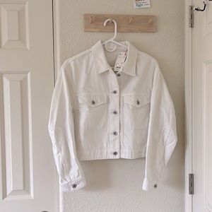 NWT UNIQLO white denim jacket